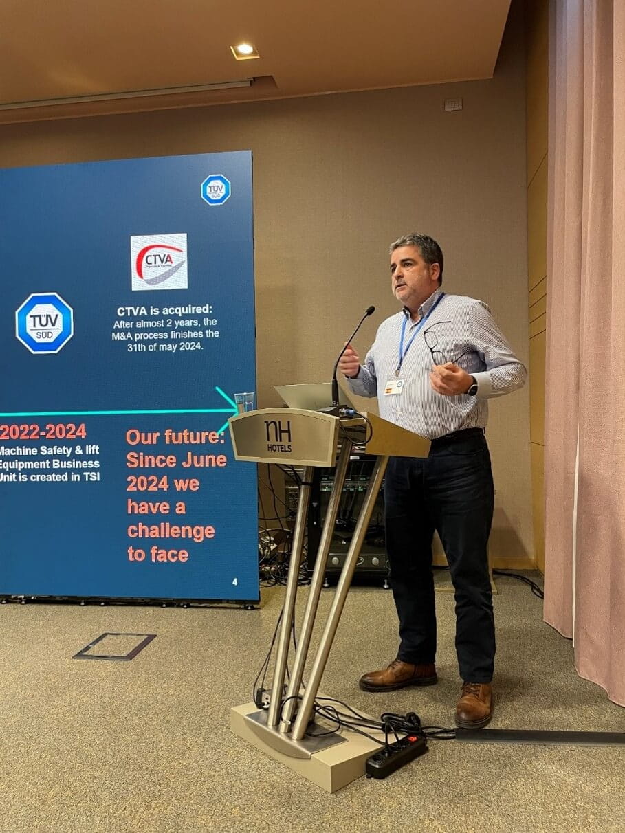 TüV南德西班牙工業(yè)服務(wù)部專家Marcos Ricardo，介紹了在西班牙最領(lǐng)先的機(jī)械防護(hù)培訓(xùn)實(shí)驗(yàn)室