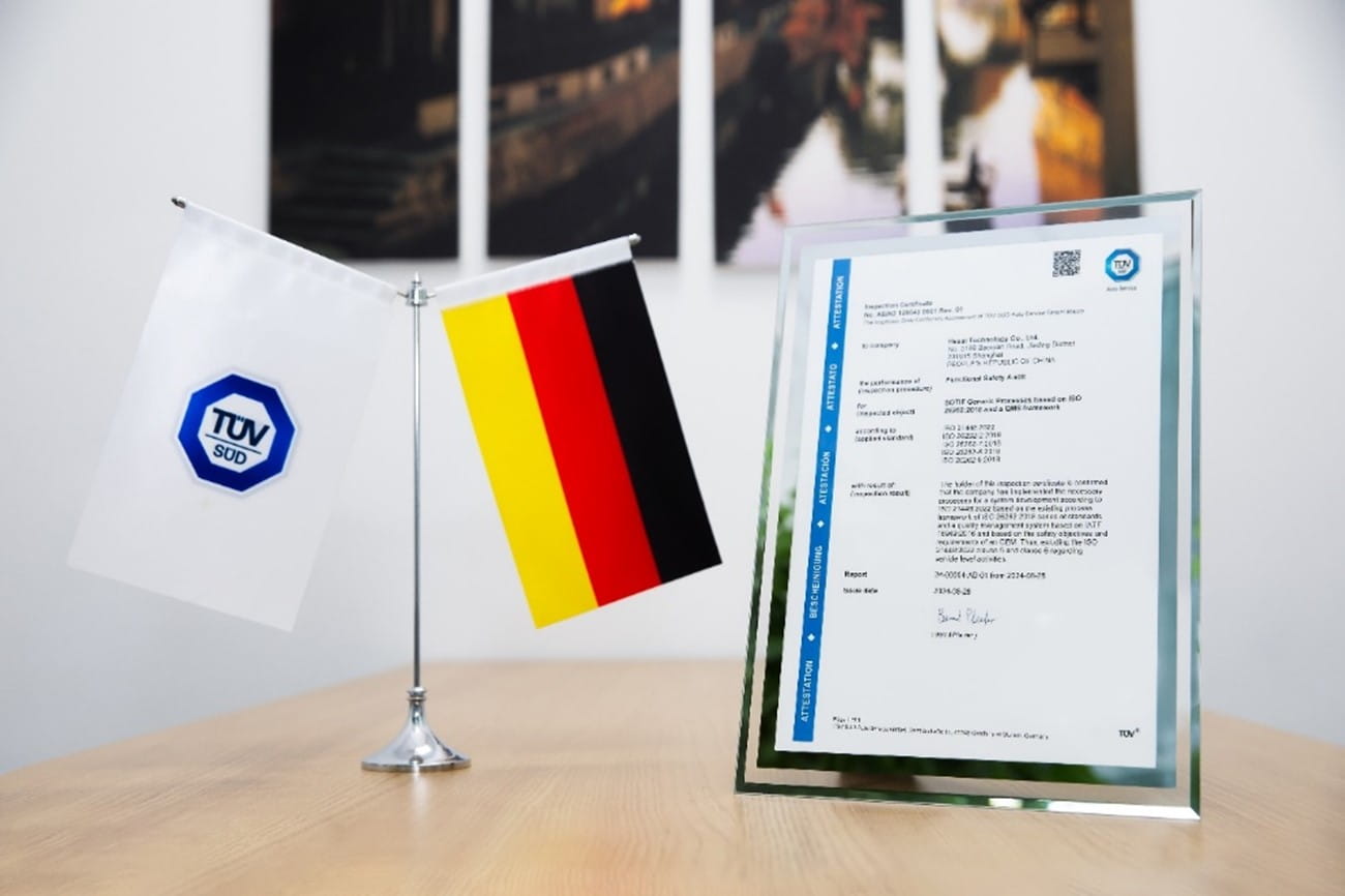 禾賽科技獲頒TüV南德ISO 21448預(yù)期功能安全流程認(rèn)證證書