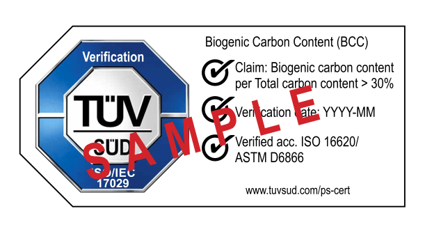 TüV南德BCC生物碳含量核查標(biāo)志